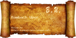 Bambach Upor névjegykártya